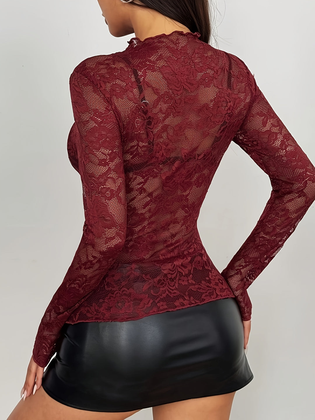 Women's Stylish Lace Sheer Top