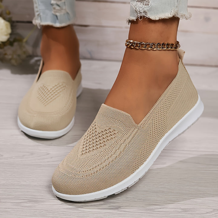 Women's Breathable Knit Flat Casual Shoes