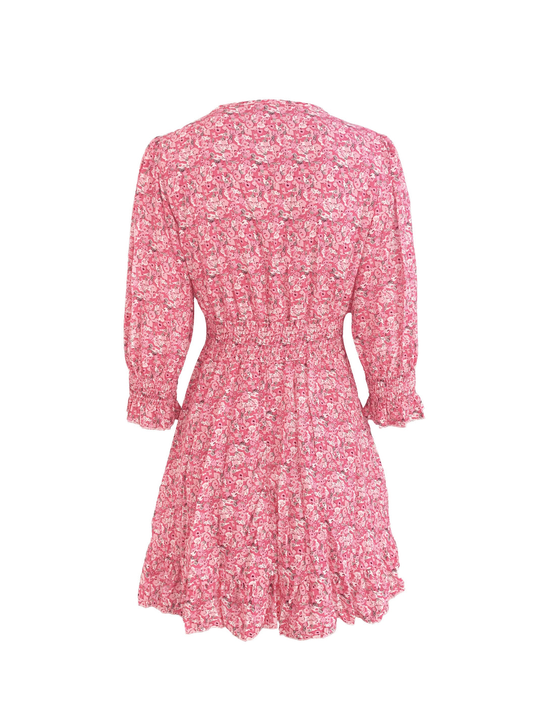 Women's Bohemian Print Short-Sleeved Floral Dress