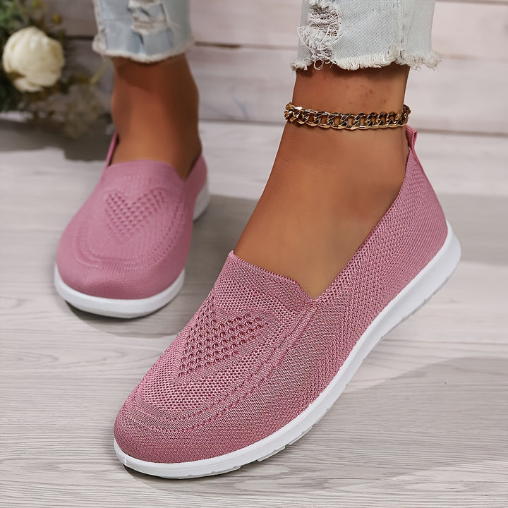 Women's Breathable Knit Flat Casual Shoes