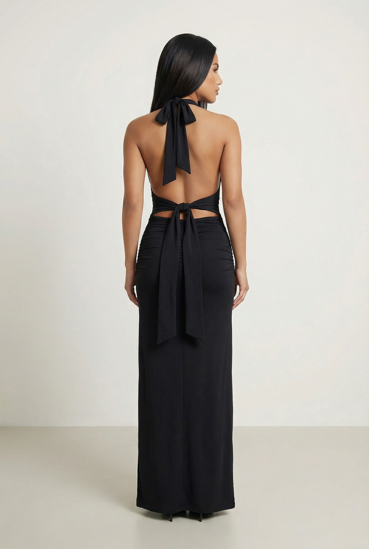 Aisling | Sculpted Backless Maxi Dress