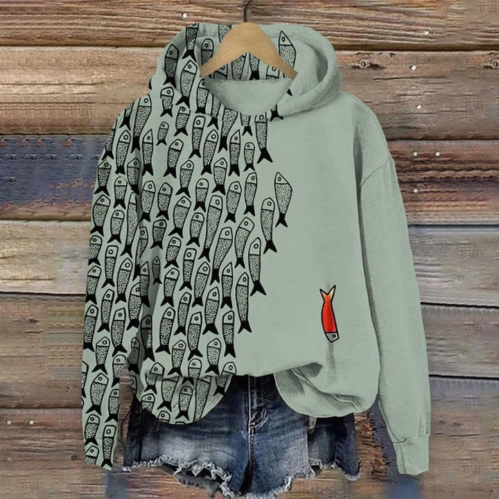 Women's Vintage Printed Hoodie