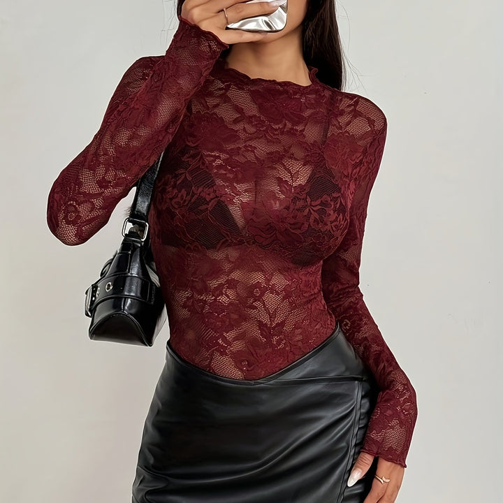 Women's Stylish Lace Sheer Top