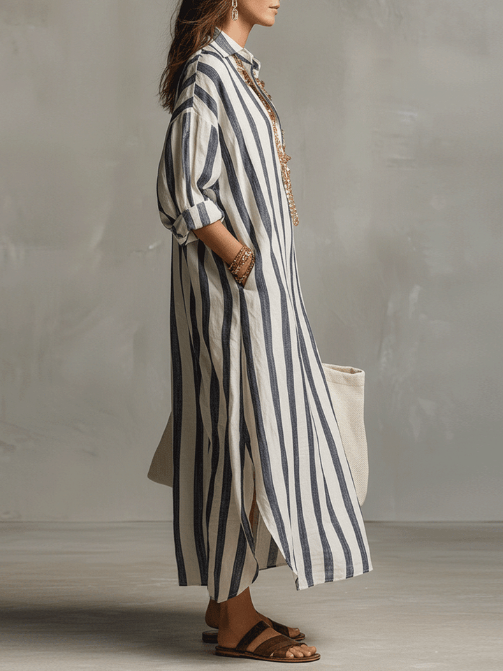 Arden | Striped Bohemian Maxi Dress