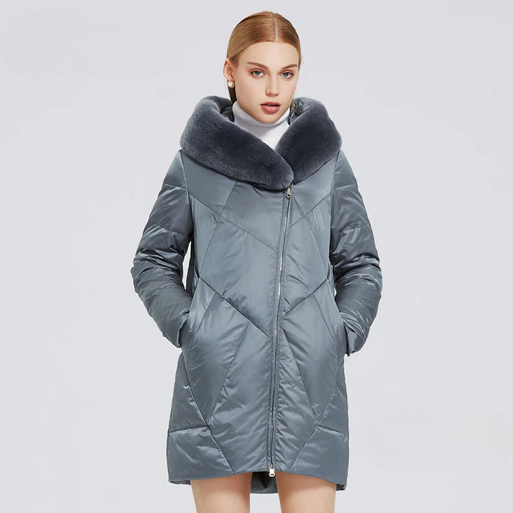 Lorena | Elegant and trendy quality coat with faux fur for women