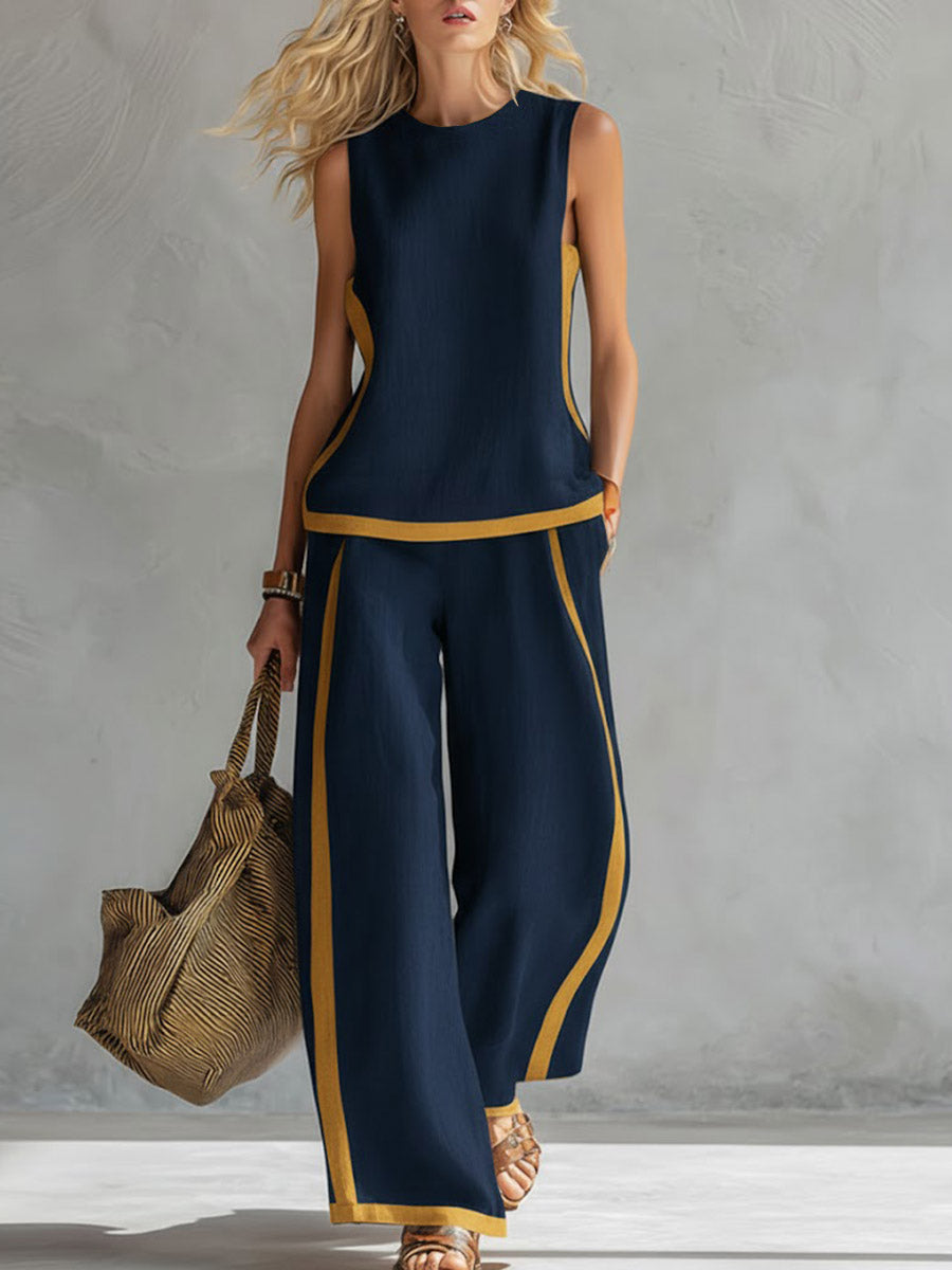 Amara | Cotton Linen Wide-Leg Two-Piece Set