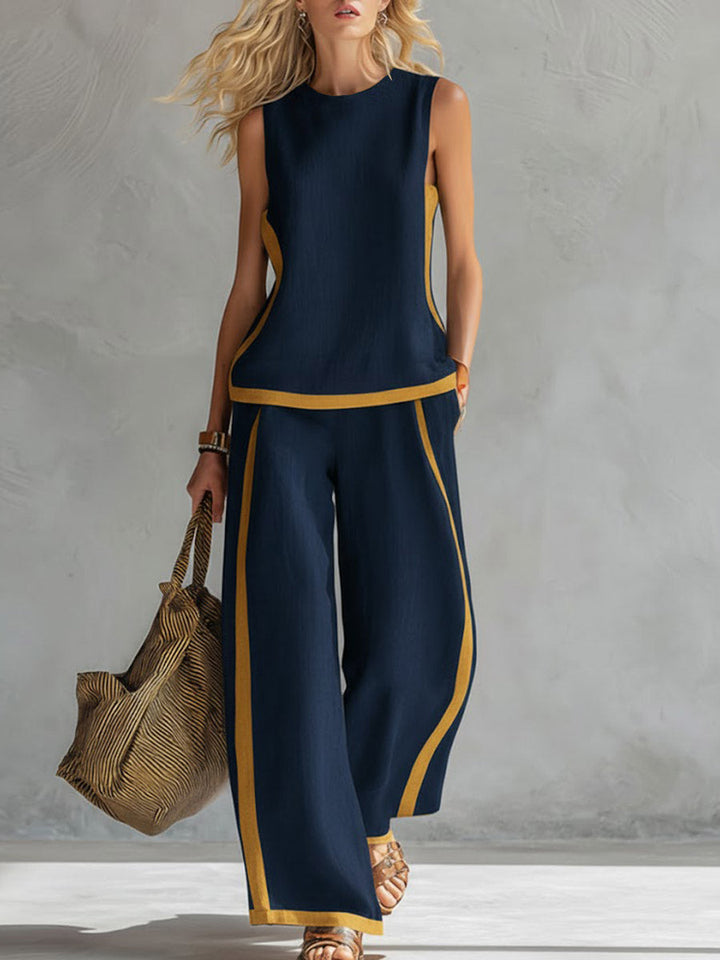 Amara | Cotton Linen Wide-Leg Two-Piece Set