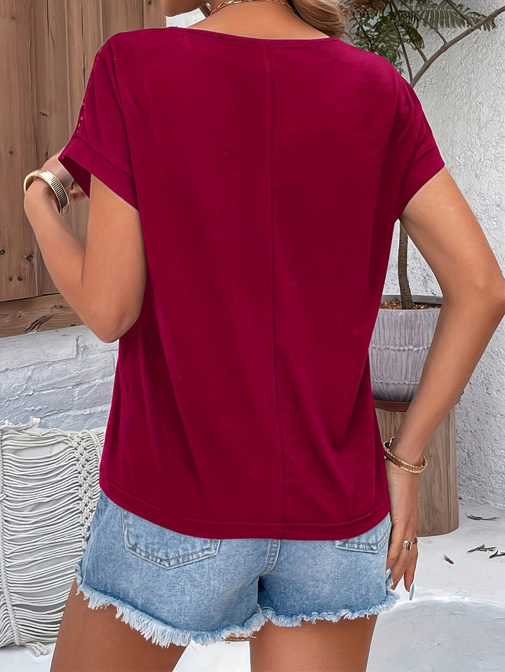 Women's Lace Short-sleeve T-shirt