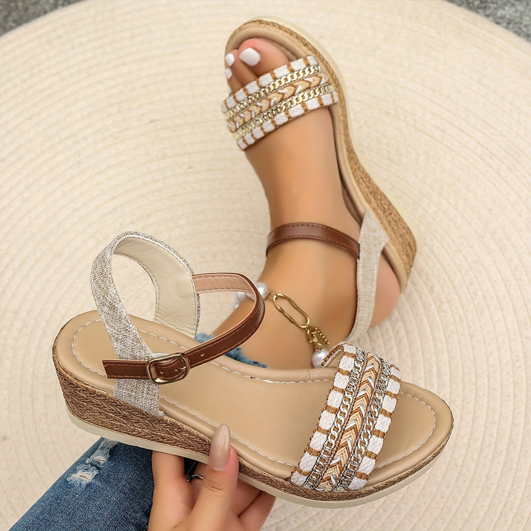 Women's Boho Wedge Ankle Strap Sandals