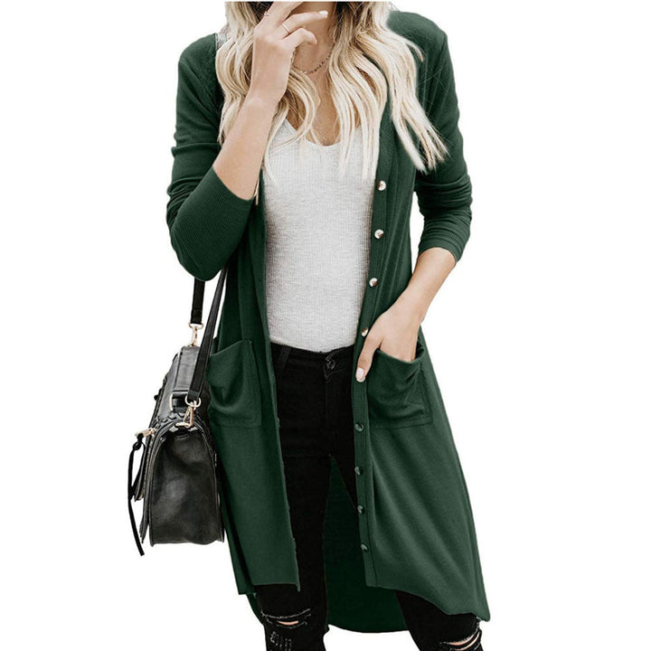 Women's Long Cardigan - Button-Up Design - Casual Chic - Layering Piece
