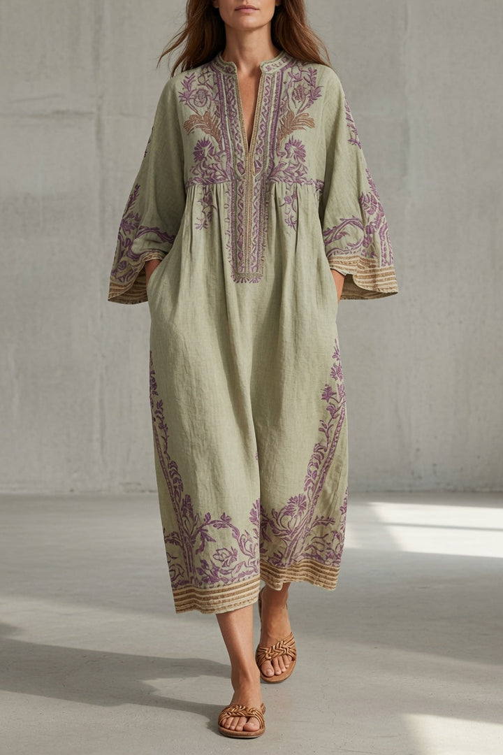 Rosalia | Women's Embroidered Vintage Dress with Flowy Silhouette