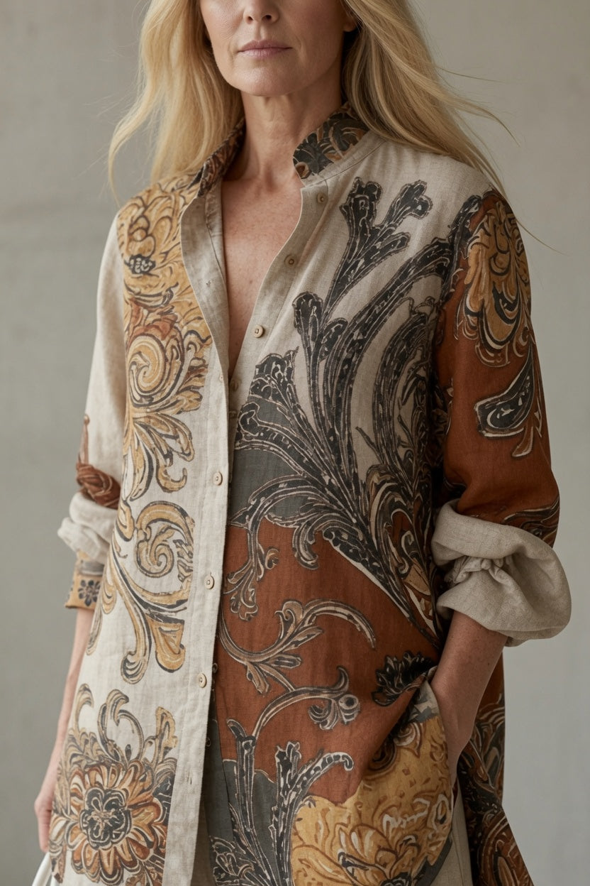 Estefania | Women's Printed Two-Piece Shirt & Trouser Set