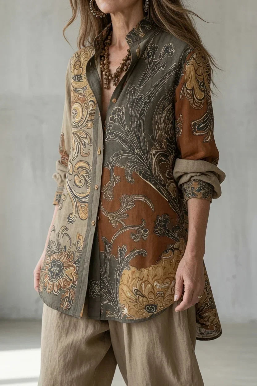Estefania | Women's Printed Two-Piece Shirt & Trouser Set