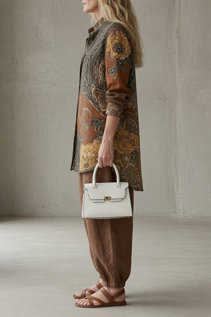 Estefania | Women's Printed Two-Piece Shirt & Trouser Set