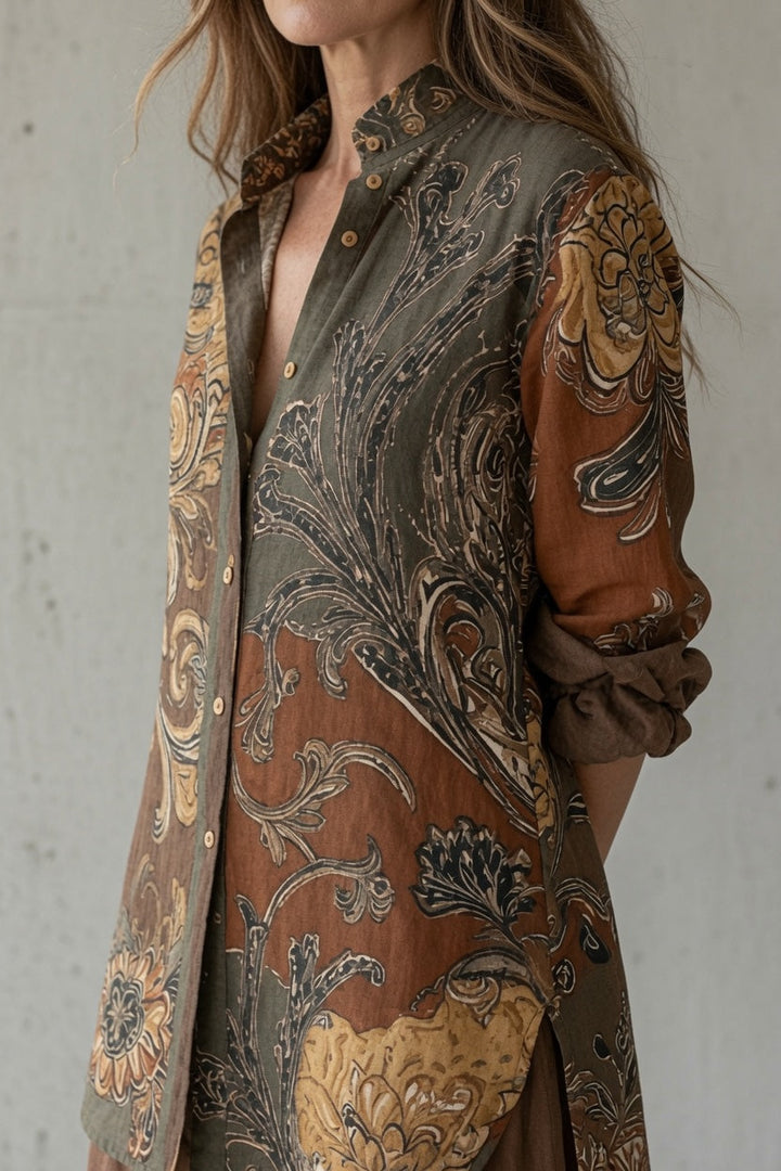 Juliska | Women's Printed Button-Up Shirt & Trouser Set