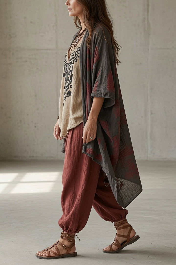 Annalise | Women's Boho 3-Piece Top, Pants & Cardigan Set