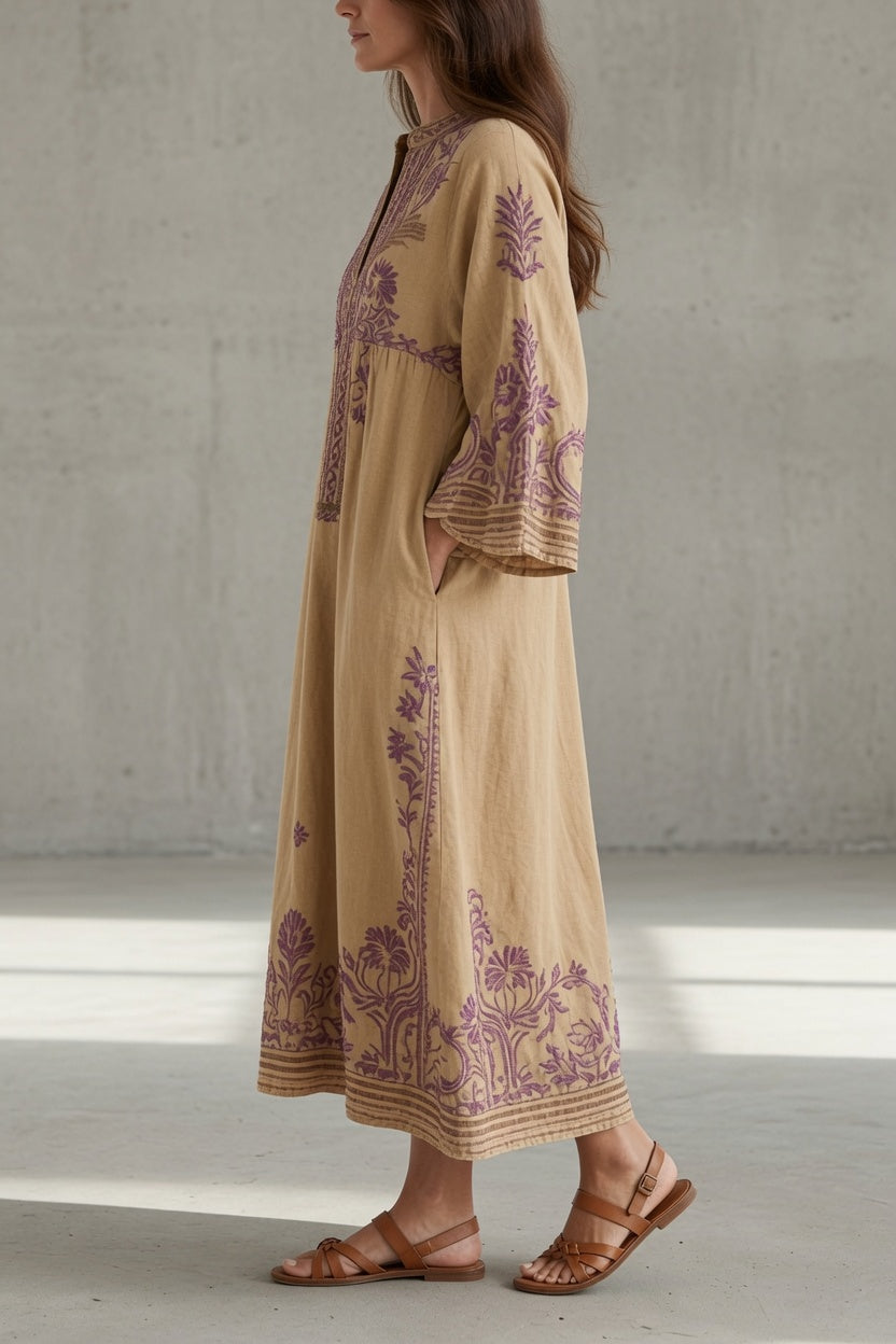 Rosalia | Women's Embroidered Vintage Dress with Flowy Silhouette