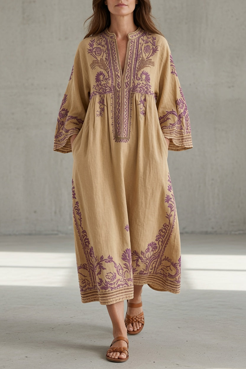 Rosalia | Women's Embroidered Vintage Dress with Flowy Silhouette