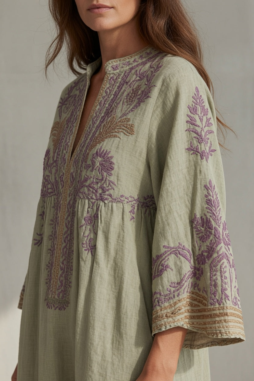 Rosalia | Women's Embroidered Vintage Dress with Flowy Silhouette