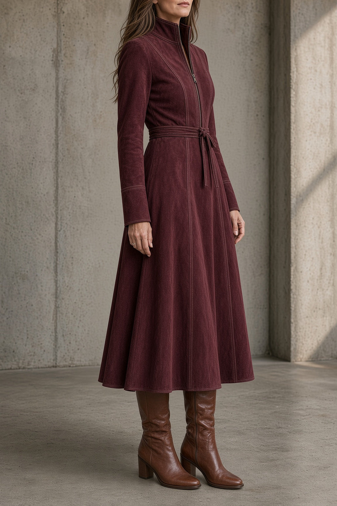 Tara | Women's Vintage Belted A-Line Dress