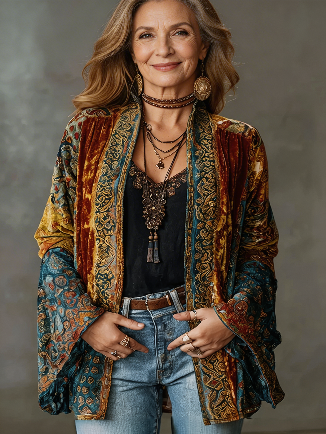 Celeste | Women's Boho Kimono Jacket with Flowing Sleeves