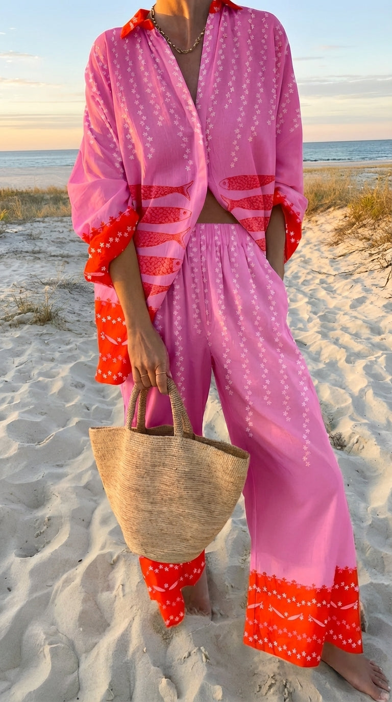 Women's Two Piece Printed Beach Set