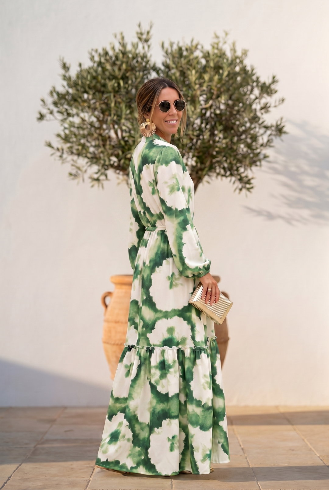Mina’s Enchanted Flow Tie-Waist Maxi Dress