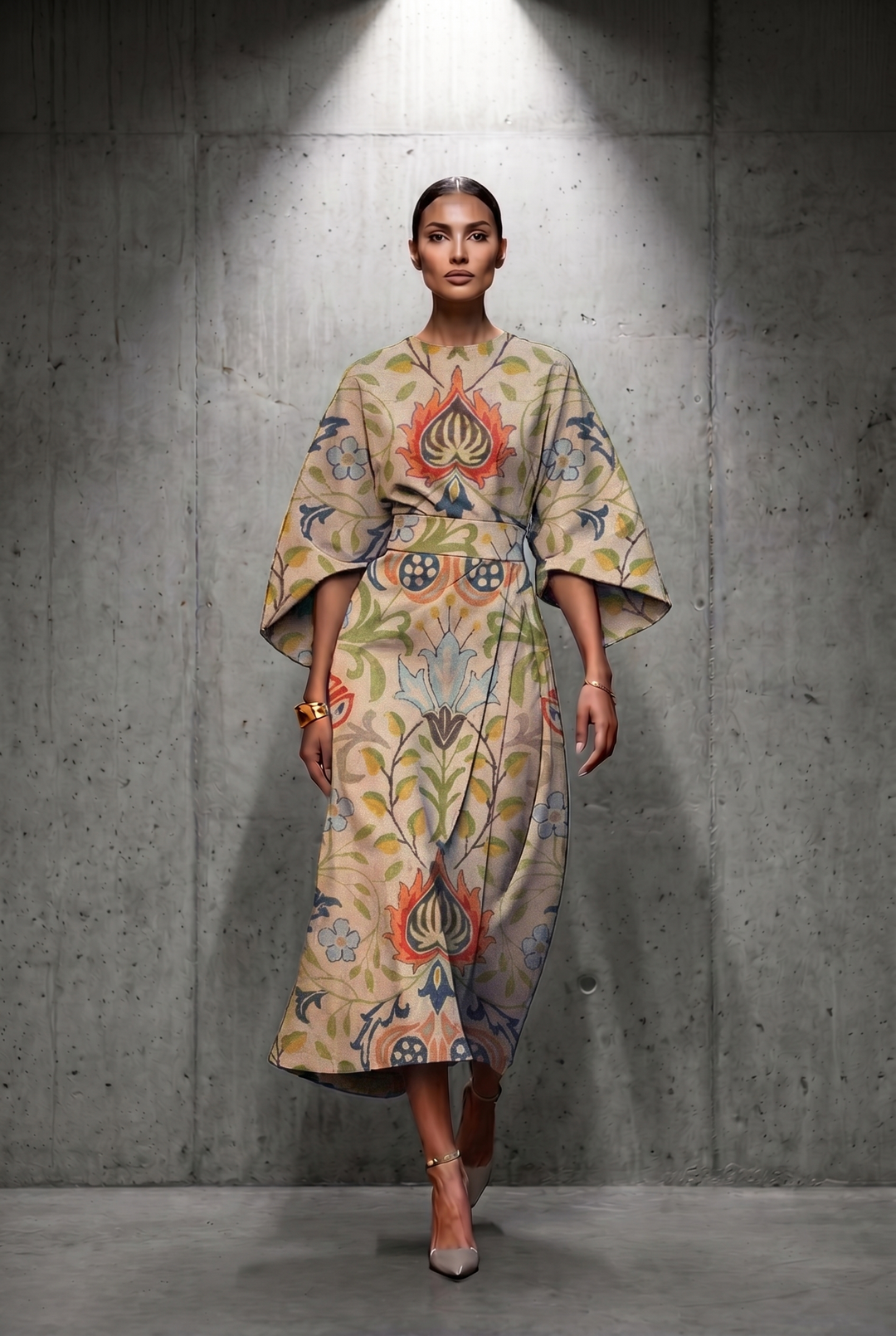 Sira | Elegant Floral Midi Dress