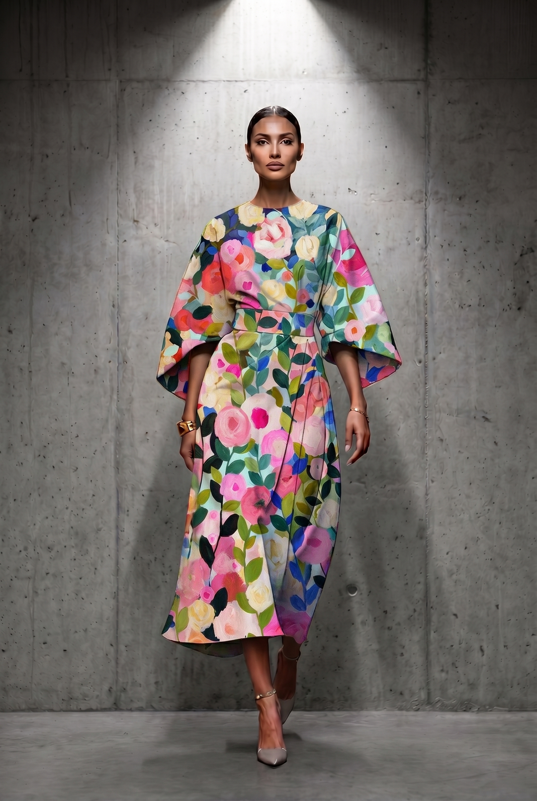 Sira | Elegant Floral Midi Dress