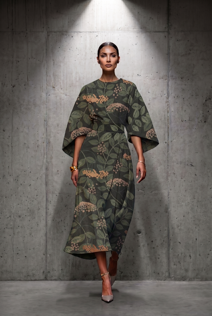 Sira | Elegant Floral Midi Dress