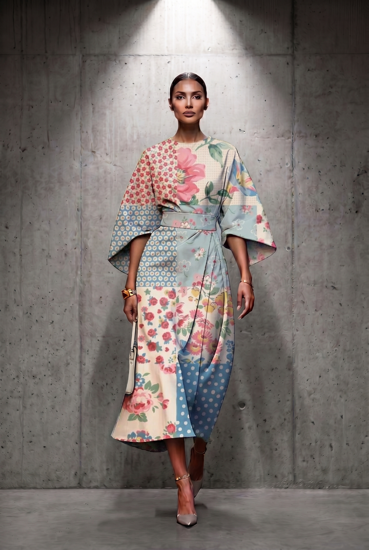 Sira | Elegant Floral Midi Dress