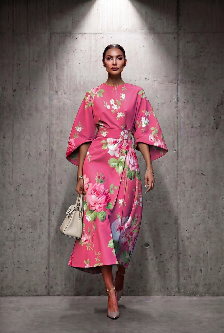 Sira | Elegant Floral Midi Dress