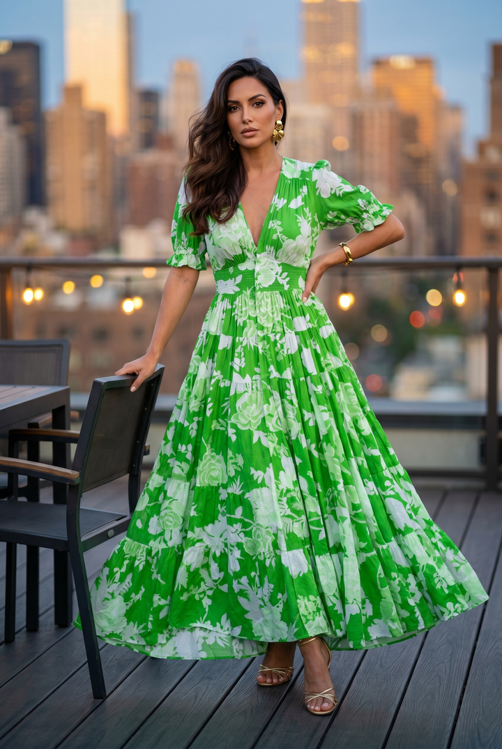 Nora - SUNSET ROMANCE LINEN DRESS