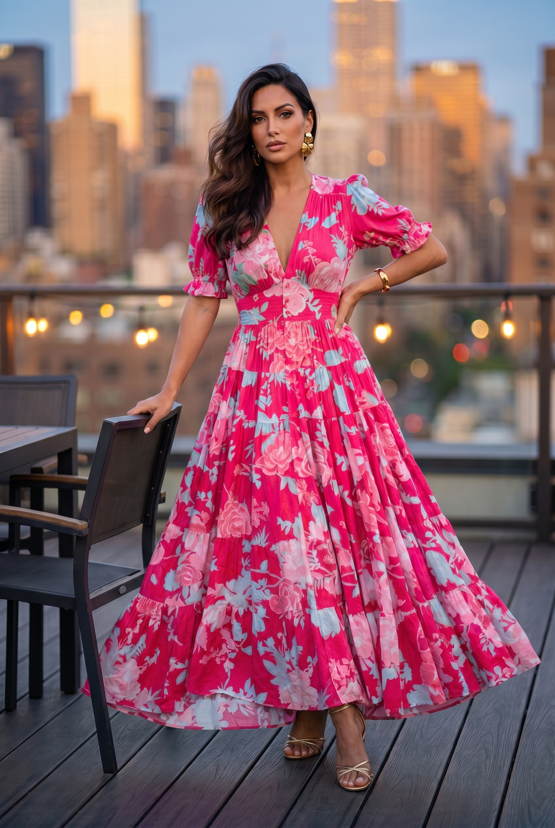 Nora - SUNSET ROMANCE LINEN DRESS
