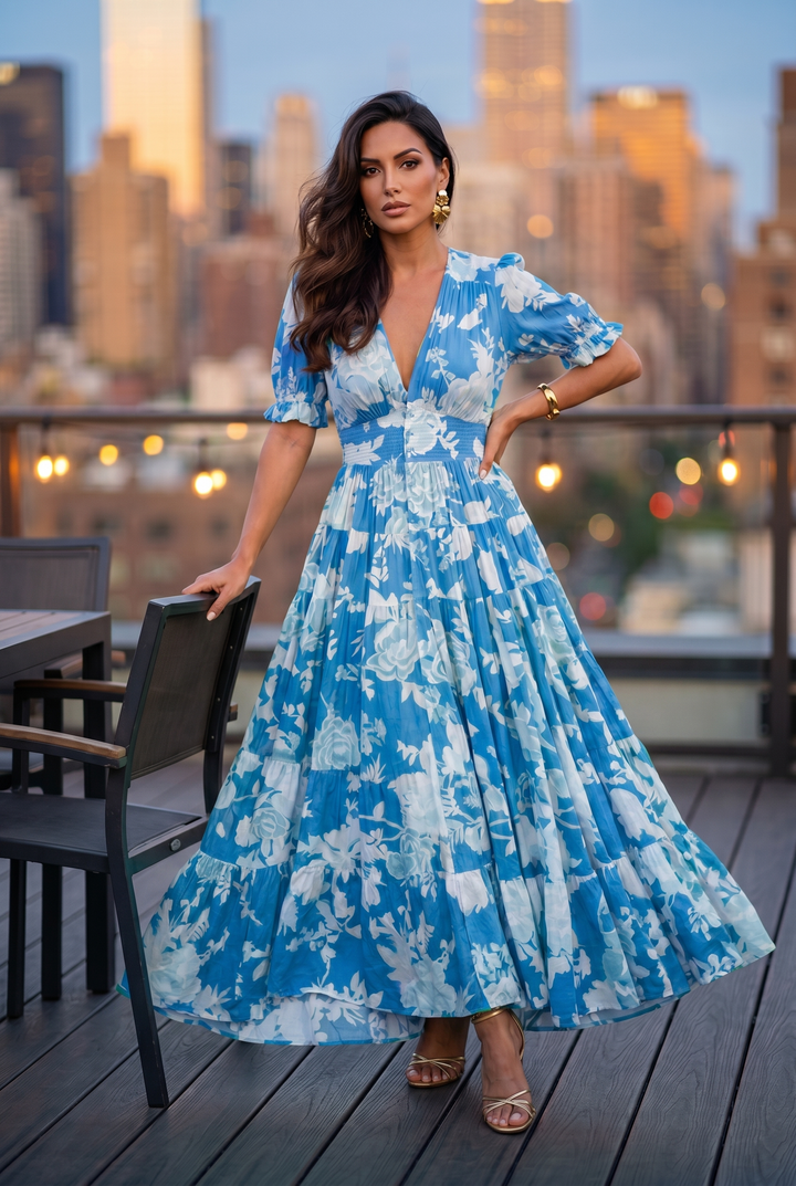 Nora - SUNSET ROMANCE LINEN DRESS
