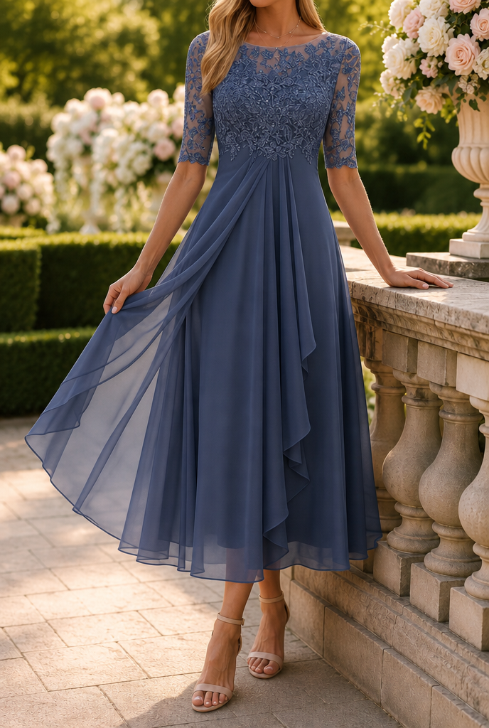 Women's Elegant Lace Flared Dress