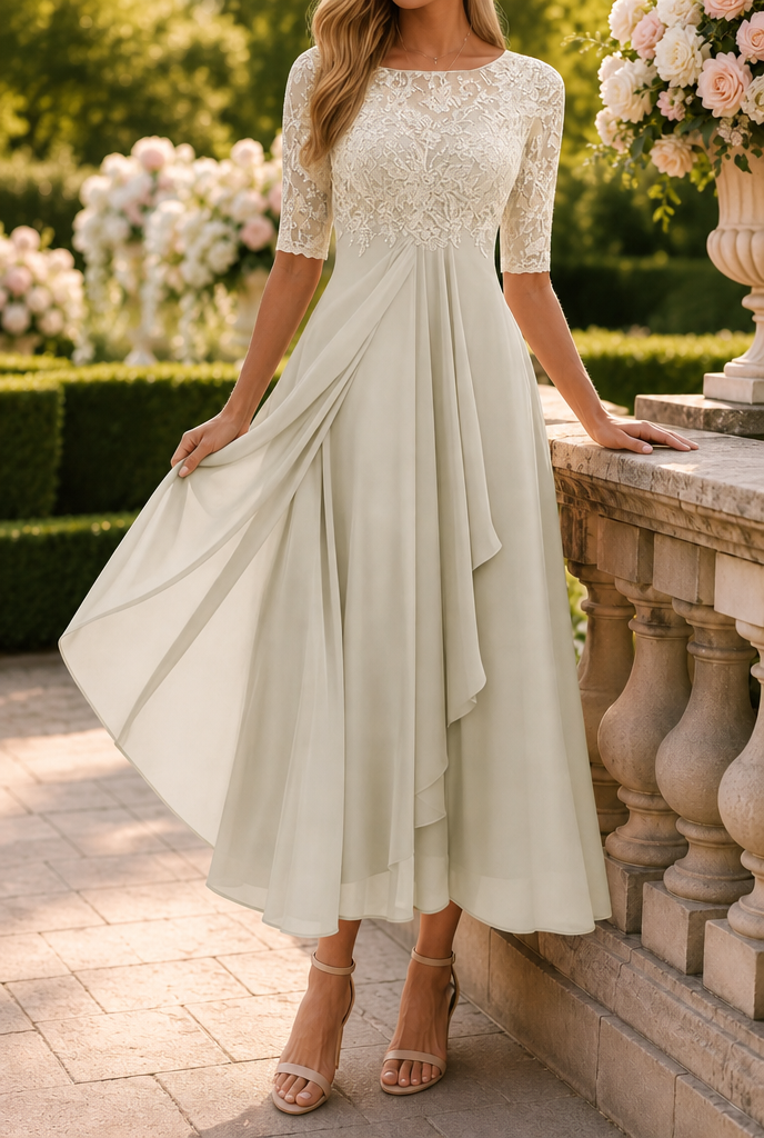 Women's Elegant Lace Flared Dress