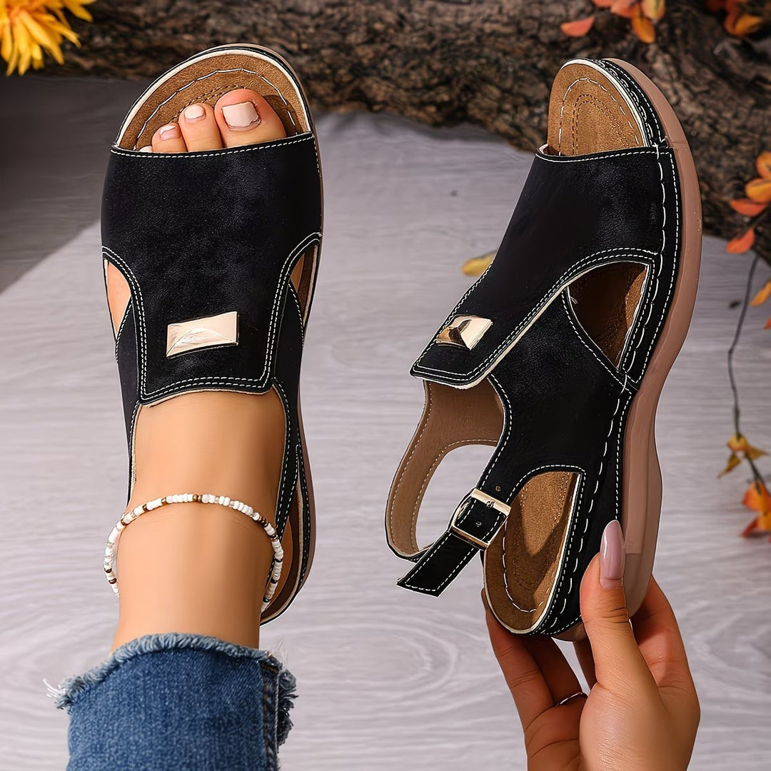 Women's Comfortable Boho Sandals with Gold Accent