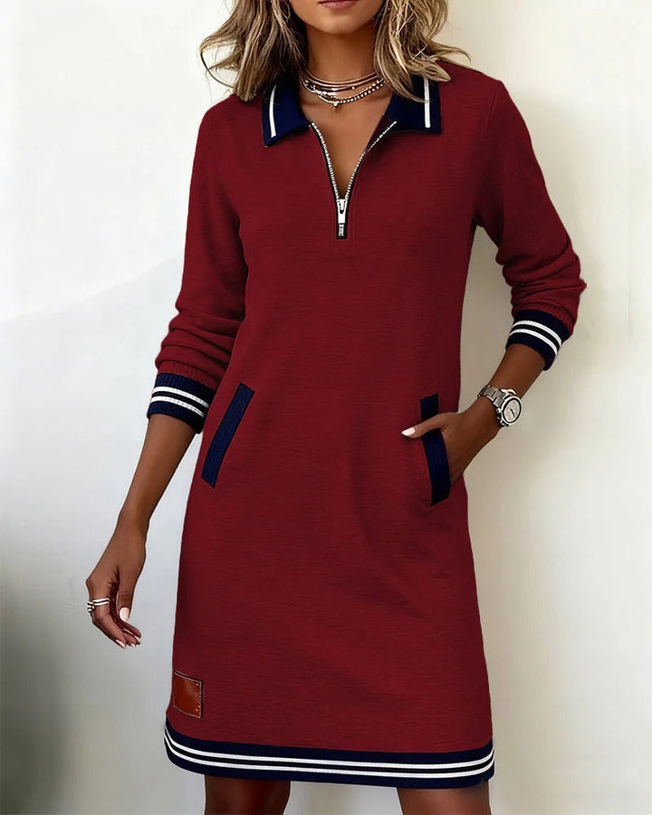 Marisela | Women's Relaxed Zip Collar Dress