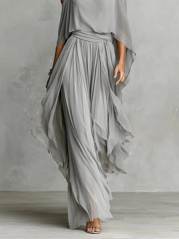 Renata | Gray Fluid Set with Strappy Top and Lightweight Pants