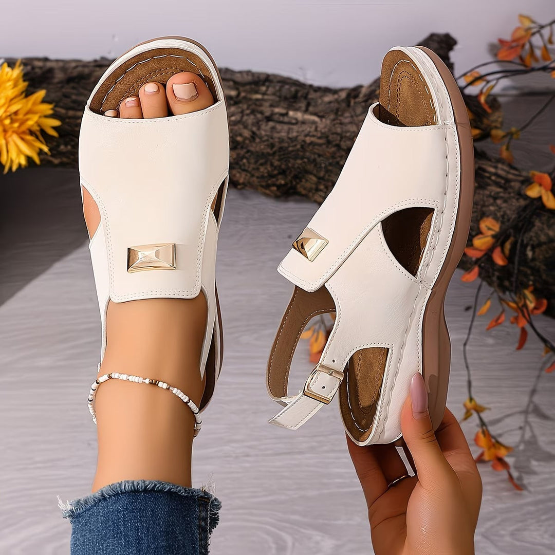 Women's Comfortable Boho Sandals with Gold Accent