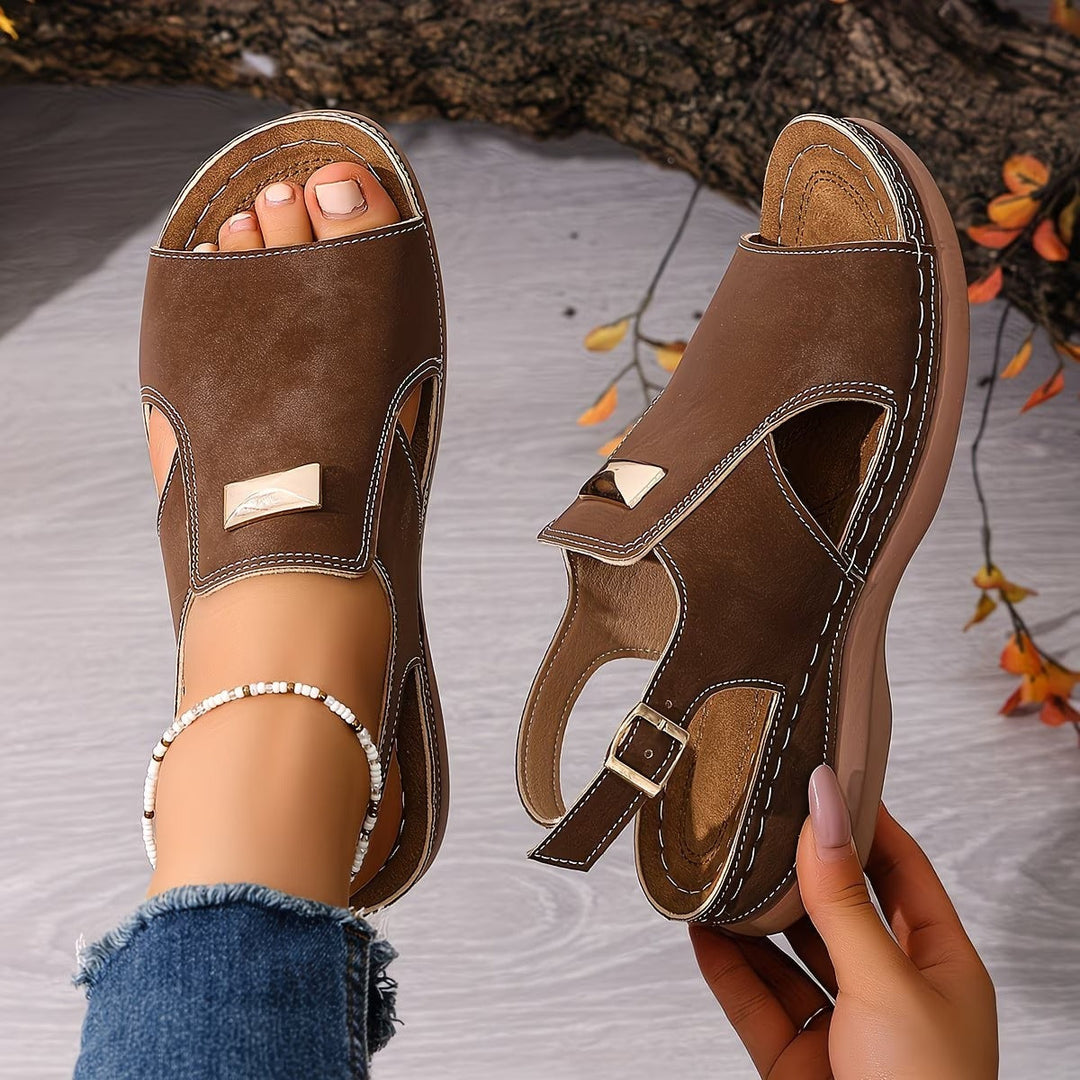 Women's Comfortable Boho Sandals with Gold Accent