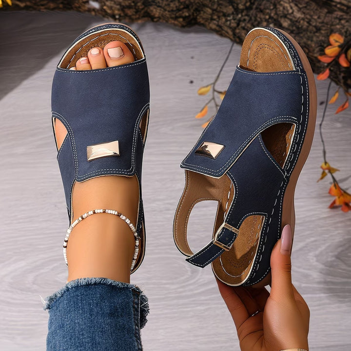 Women's Comfortable Boho Sandals with Gold Accent