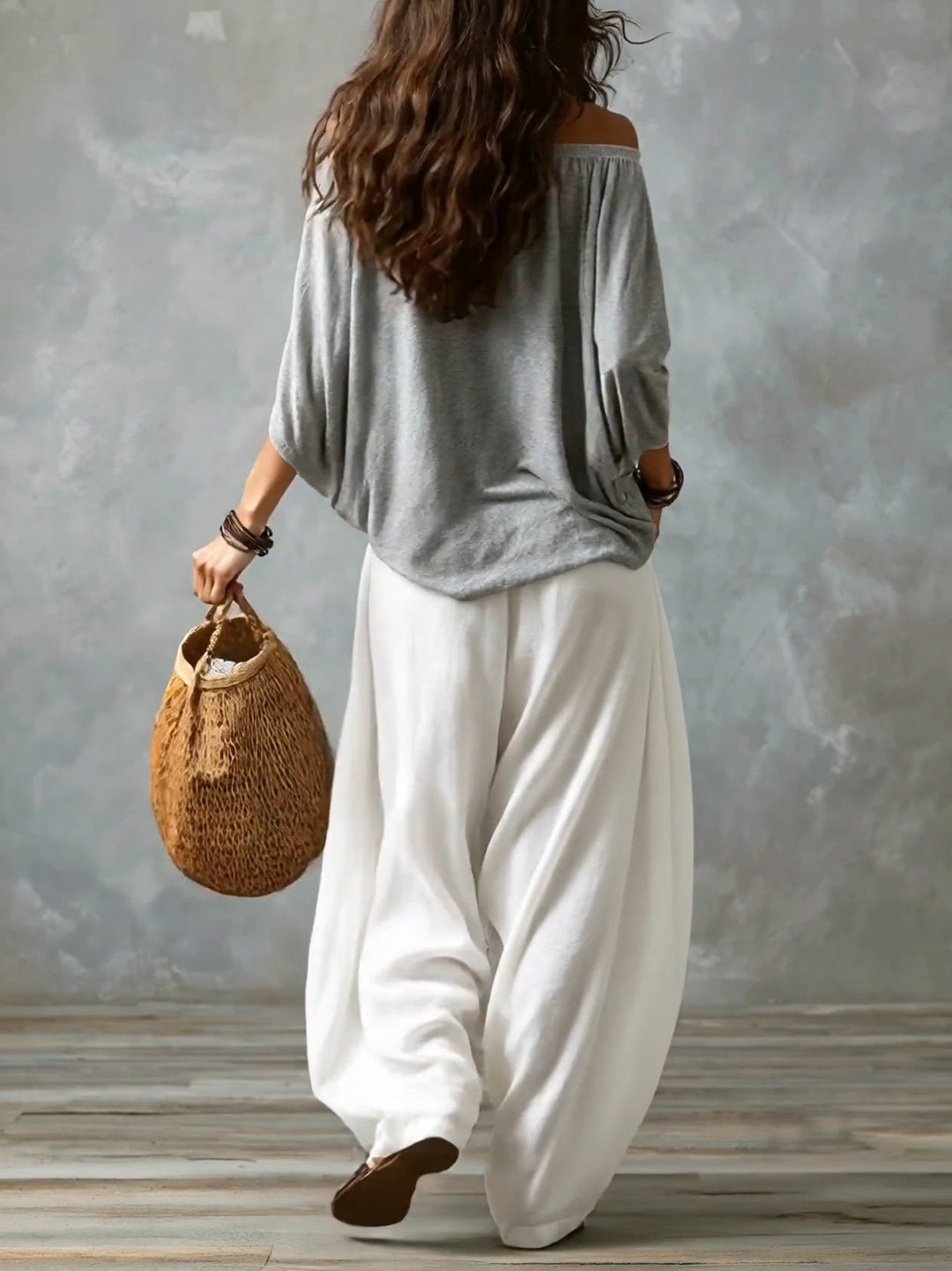 Corinne | Women's Off-Shoulder Top & Wide-Leg Pants Set