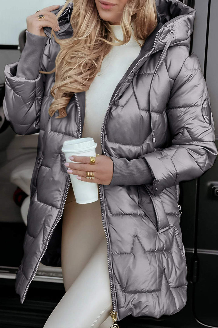 Linda | Long sleeve coat with hood