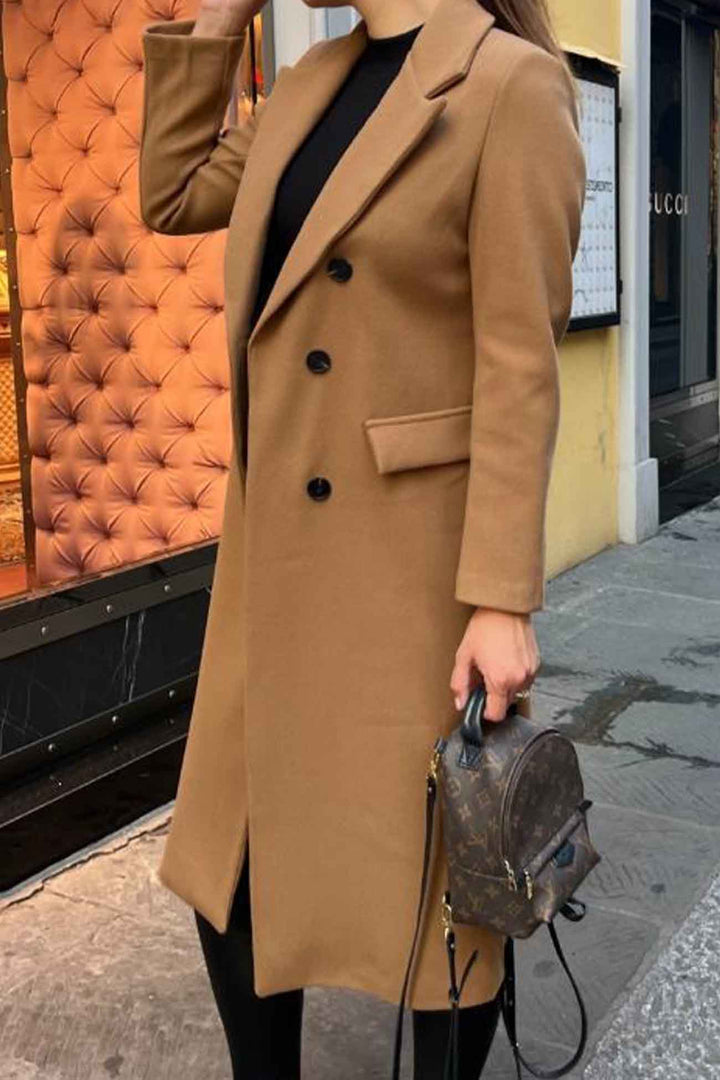 Giorgia | Double-breasted coat with lapels and long sleeves