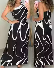 Elara | Abstract Off-Shoulder Maxi Dress