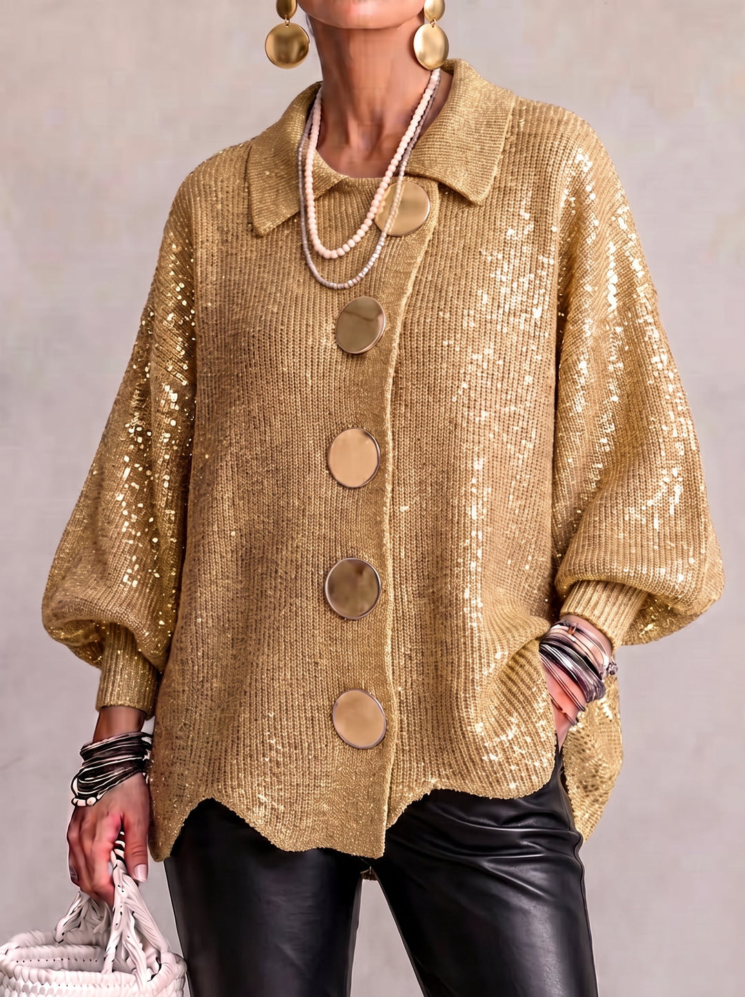Marlowe | Women's Oversized Cardigan with Lantern Sleeves
