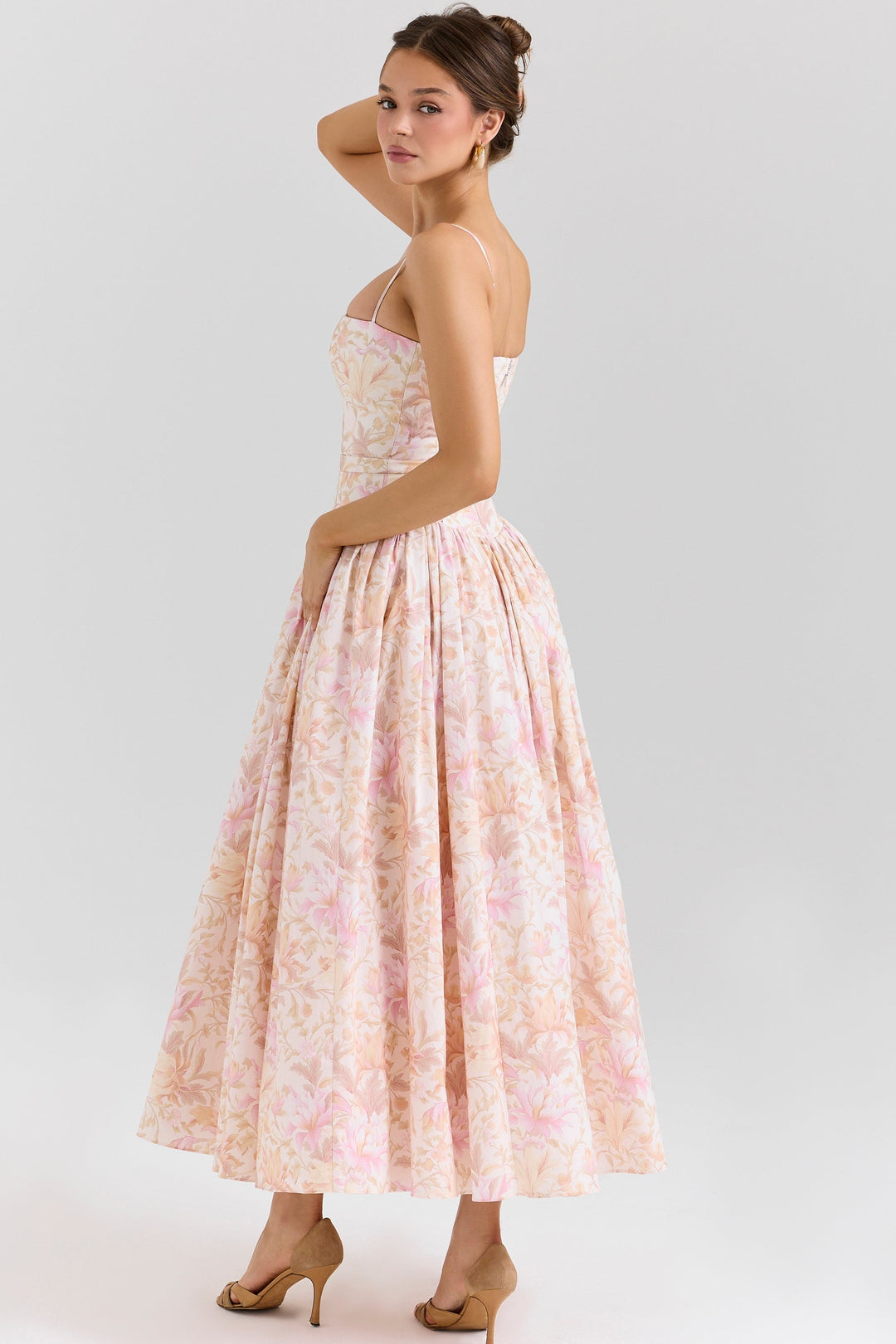 Daisy | Feminine Floral Gathered Waist Midi Sundress