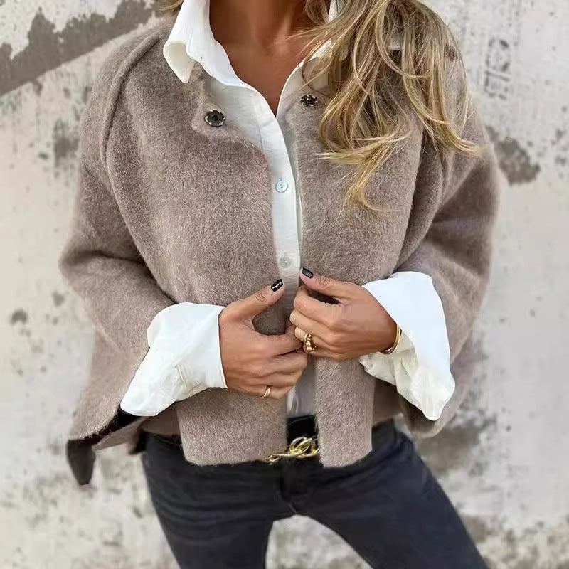 Women's long sleeve fuzzy cardigan